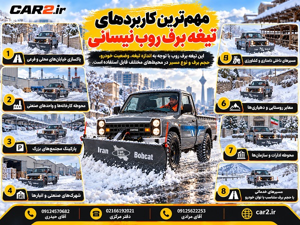 مهمترین کاربردهای تیغه برف روب نیسانی در خیابان، کارخانه، پارکینگ، روستا و مناطق سردسیر